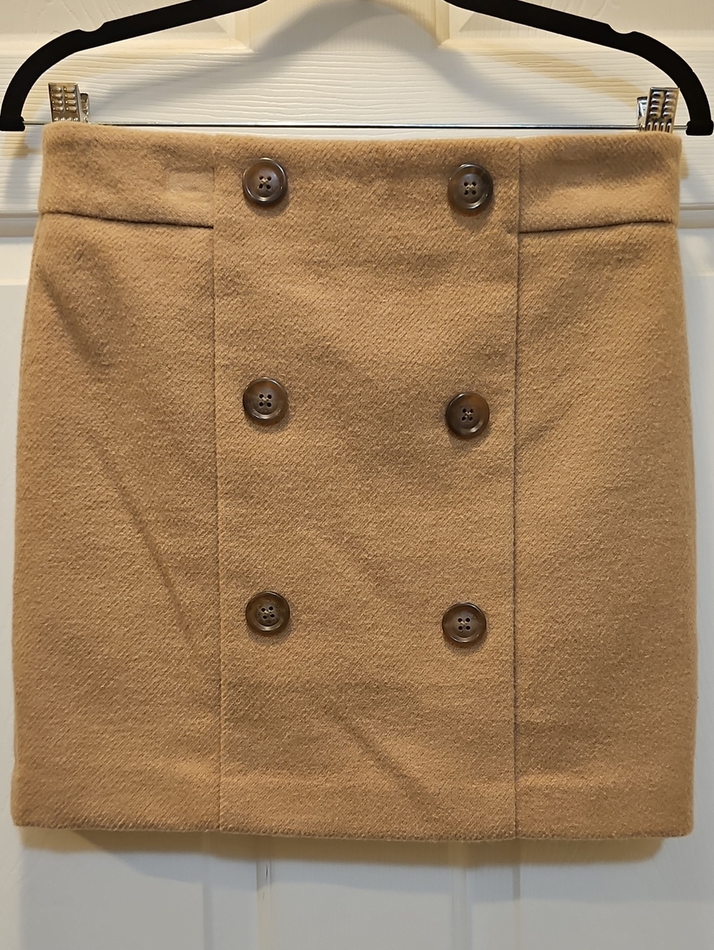 GAP Size 0 Camel Double-Breasted Wool Blend Mini Skirt